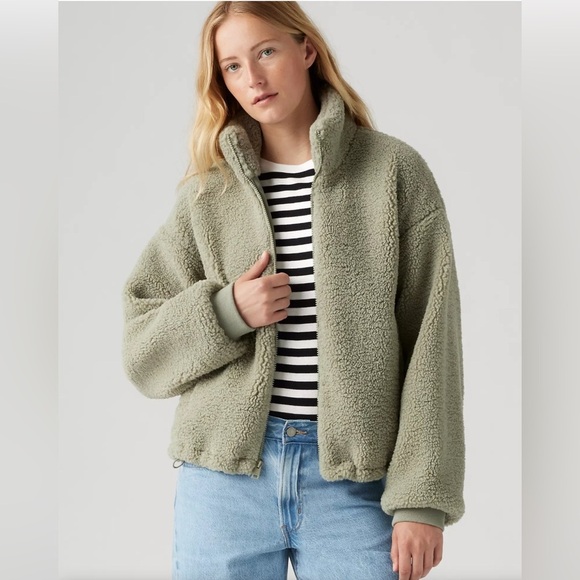 Levis Teddy jacket womens s size XL color sea grass  relaxed fit - Picture 1 of 16